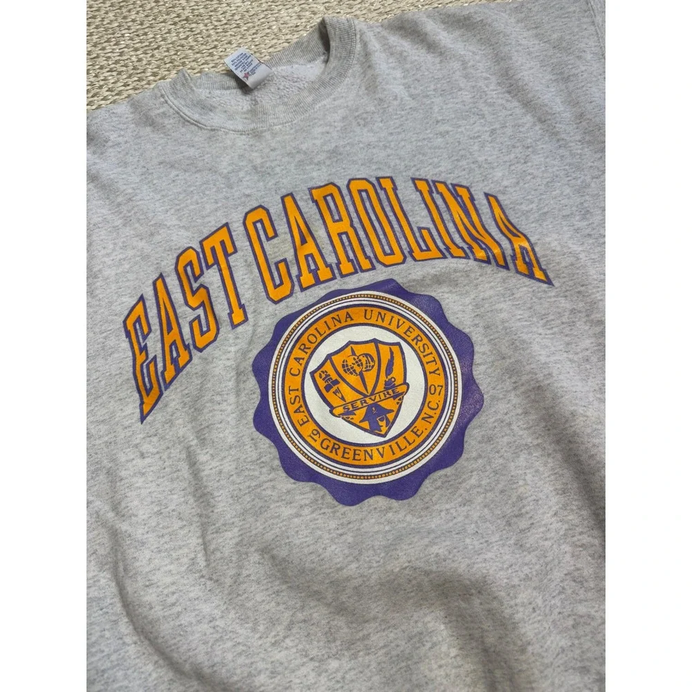 Vintage Soffe Heavy Sweats East Carolina University ECU Sweatshirt Gray XXL USA